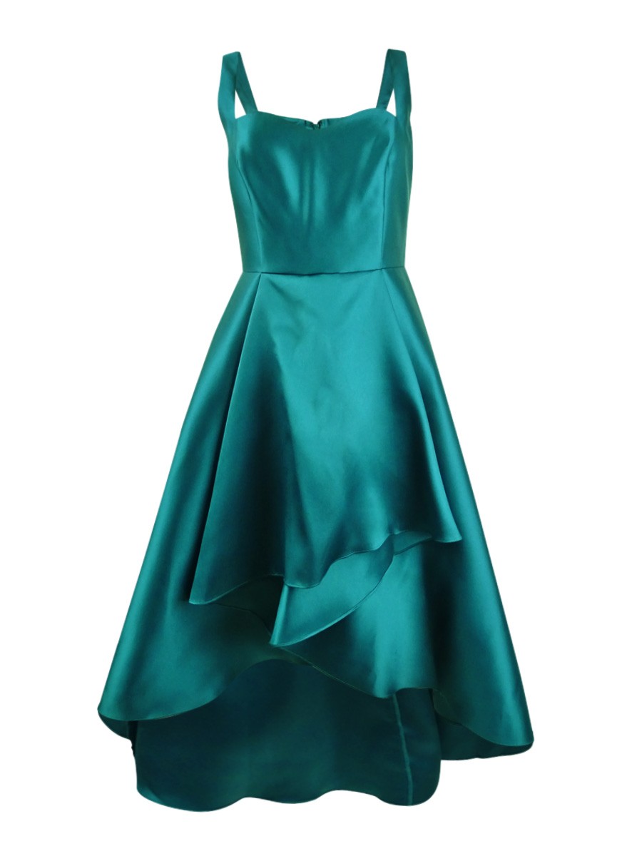 adrianna papell high low mikado dress red Adrianna Papell Garnet High Low Mikado Gown with Asymmetrical Detail 8