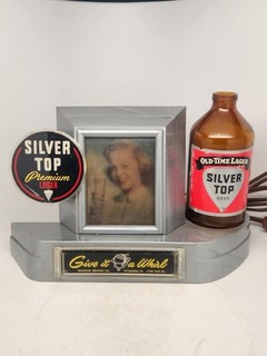 SILVER TOP BEER Light Up Sign Works well Vintage Plastic "Motion" PA Brewery