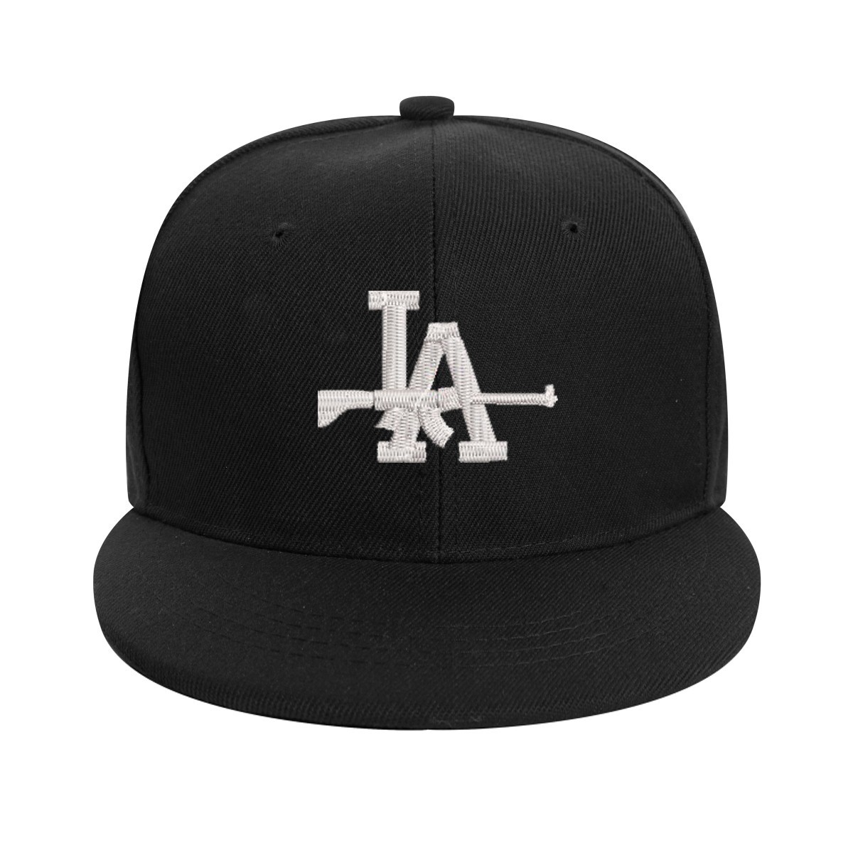 Los Angeles LA SHOT GUN LOGO Black Snapback Cap Hat 