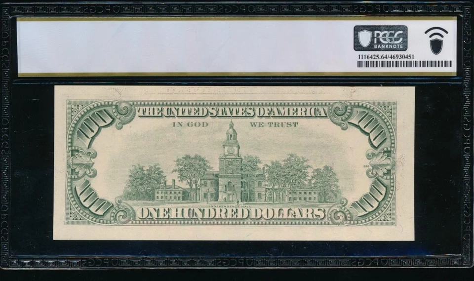 AC 1993 $100 Chicago FRN PCGS 64 PPQ Fr 2174-G - Image 2 of 2