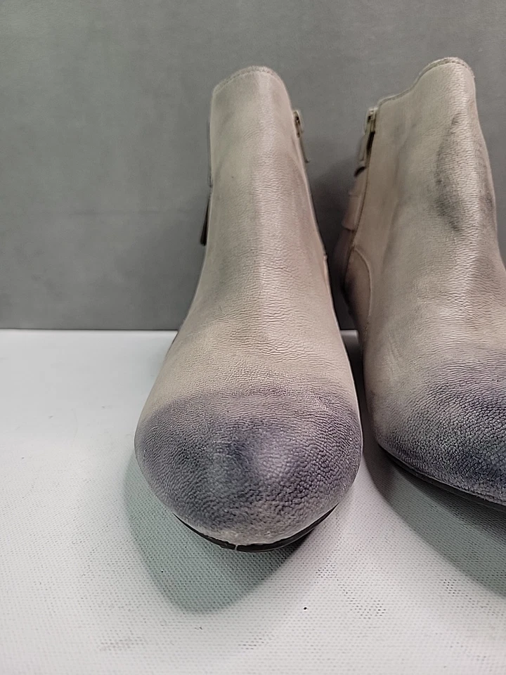 Botas Seychelles Anthropologie anabela baixa com fivelas antigas desgastadas tamanho 8 - Imagem 4 de 4