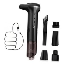 Compressed Air Duster Vacuum Cleaner, 2-in-1 130000RPM Cordless Air Black Brown