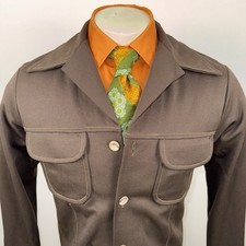 Zayre Leisure Jacket Suit Coat Polyester Vintage 60s 70s Disco NOS Small Mens 38