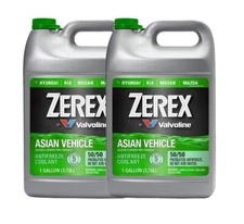 Zerex Coolant Antifreeze 2 Gallons Green 50/50 Predulited Asian Vehicle 2 x 1 G