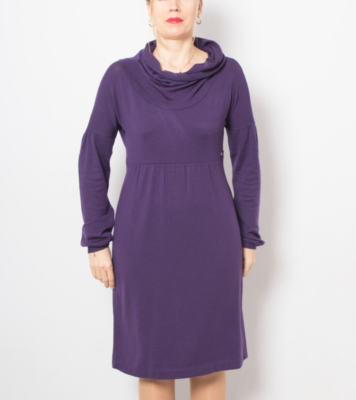 purple cowl neck sweater dress My Michelle Purple & Black Cowl Neck Sweater Dress