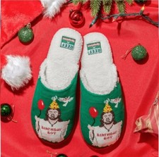New Christmas Birthday Boy Tipsy Elves Slippers House Shoes Ugly Sweater Men's 7