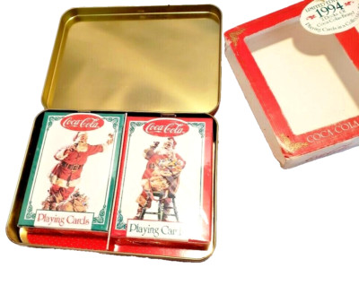 Vintage Coca-Cola Nostalgia Playing Cards and Coca-Cola Tin NOS 1994