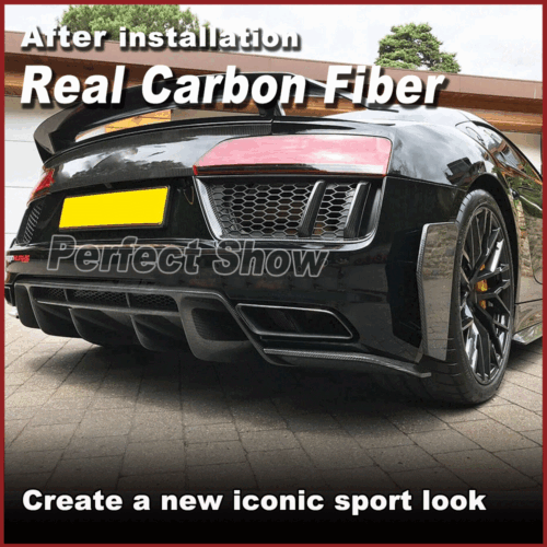 Parachoques trasero de carbono Canards Splitter alerón labio para Audi R8 4S 2016-2018 - Imagen 3 de 11