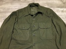 Heavy Wool Field Shirt Jacket Medium 1950s Vintage US Army OG-108 Olive Green