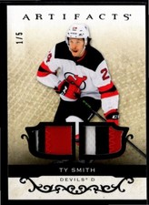 2021-22 UD Upper Deck Artifacts Materials BLACK #61 Ty Smith #1/5 Patch