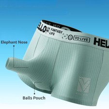 Mens Boxer Cotton Panties Breathable Boxer Briefs Comfort Elephant Nose Trunks
