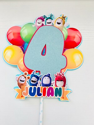 Personalized Oddbods Theme Cake Topper 