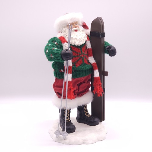 Christmas Fantasy LTD Santa Hits the Slopes Skiing Christmas Santa Figurine - Picture 3 of 5