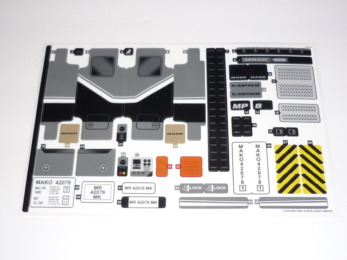 NO BRICKS! Lego 42078 Technic Mack Anthem Instructions & Sticker