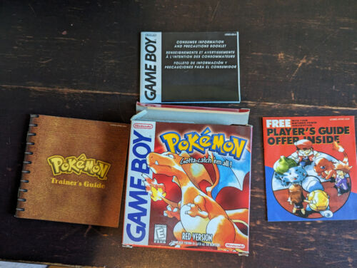pokemon red Game boy GB Box w/ inserts Manual Free Guide form NO GAME - Picture 1 of 15