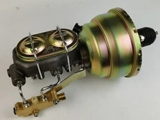8" Dual Zinc Universal Power Brake Booster w/Bail Top Master Cylinder  Disc Drum