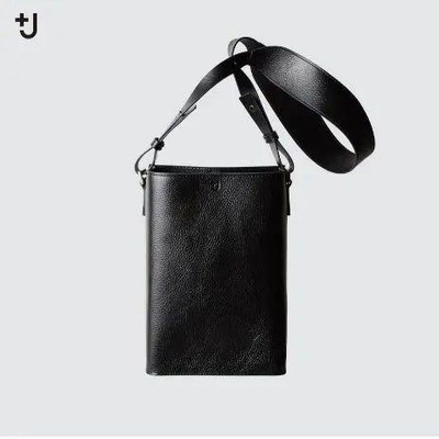 Jil Sander Uniqlo Black Leather Shoulder Bag with Box & Tag, Used 