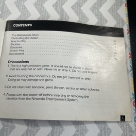 Nintendo NES Battletoads Instruction Manual Booklet Damaged Please READ Original