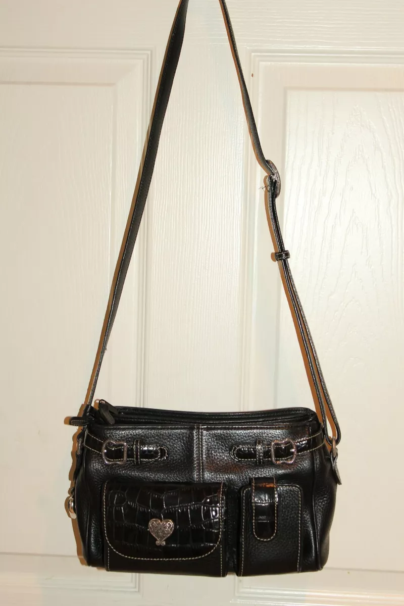 BRIGHTON Black Leather LIZA French Kiss Crossbody Organizer