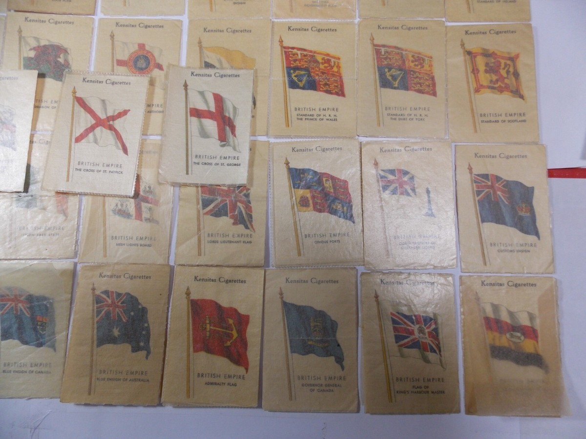 （F）国旗 シガレットカード 旗 シルク Kensitas イギリス 36枚 Kensitas Silk Cigarette Cards Flags of the British Empire Complete