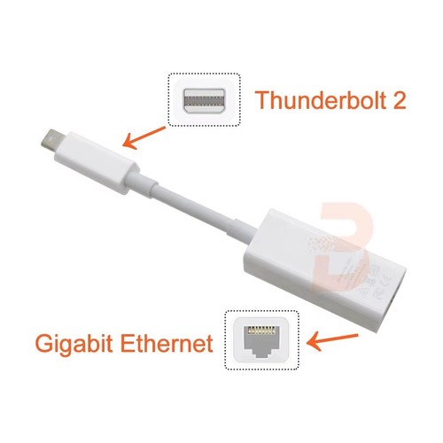 Thunderbolt 2 Gigabit Ethernet Converter A1433 For MacBook Pro Air A1466 A1502 - Afbeelding 3 van 5