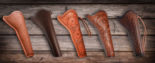 22 38/357 44/45 Tooled Leather Gun Pistol Holster Scabbard Case Western Cowboy - Picture 17 of 57
