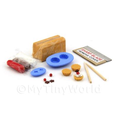 Puppenhaus Kirsche und Schokolade Stern Tarte Set mit Silikonform