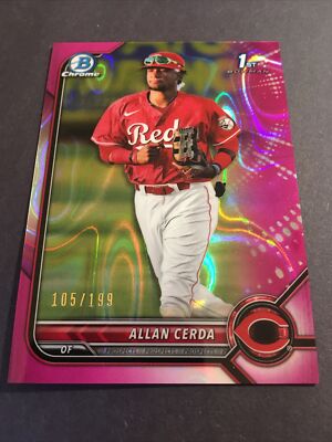 2022 Bowman Allan Cerda Fuchsia Lava Refractor /199 1st Reds SP