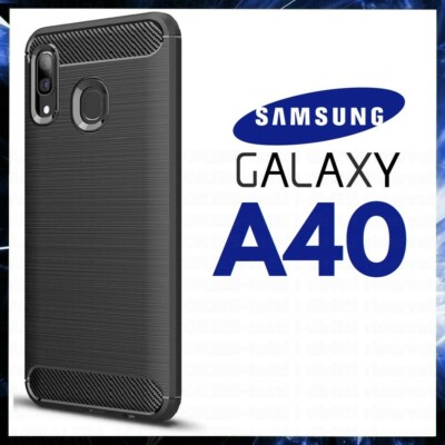 CARBON COVER FOR SAMSUNG GALAXY A40 MATTE BLACK SOFT TPU SHOCKPROOF CASE