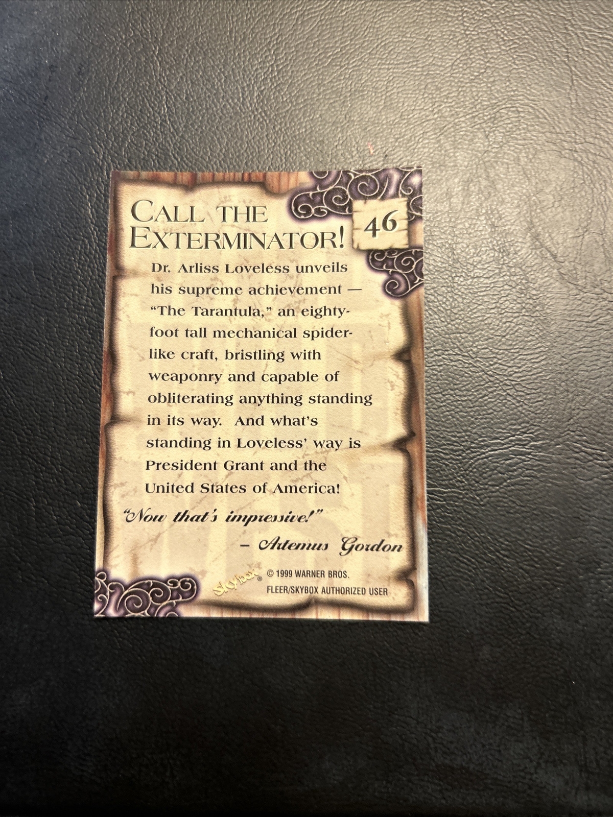 Jb7b 1999 The Wild West Movie Fleer #46 Tarantula Mechanical Spider - Picture 2 of 2