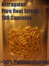 Astragalus Root Extract 100 Capsules >50 Polysaccharides - Organic and potent