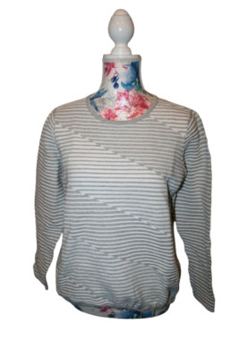 Strickpullover Gr. M von Cecil in hellgrau/weiß