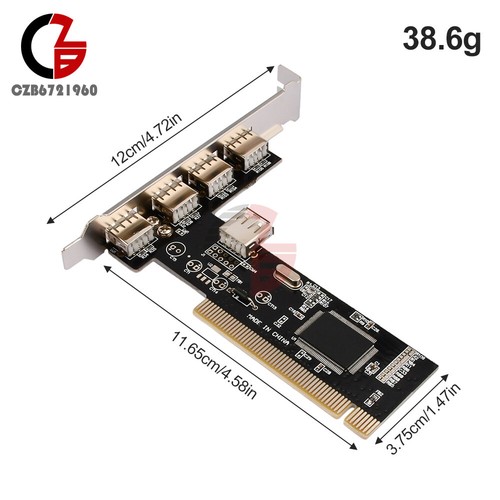 High Speed 480Mbps 5 Port USB 2.0 PCI Hub Card Controller Adapter Module - Picture 11 of 12