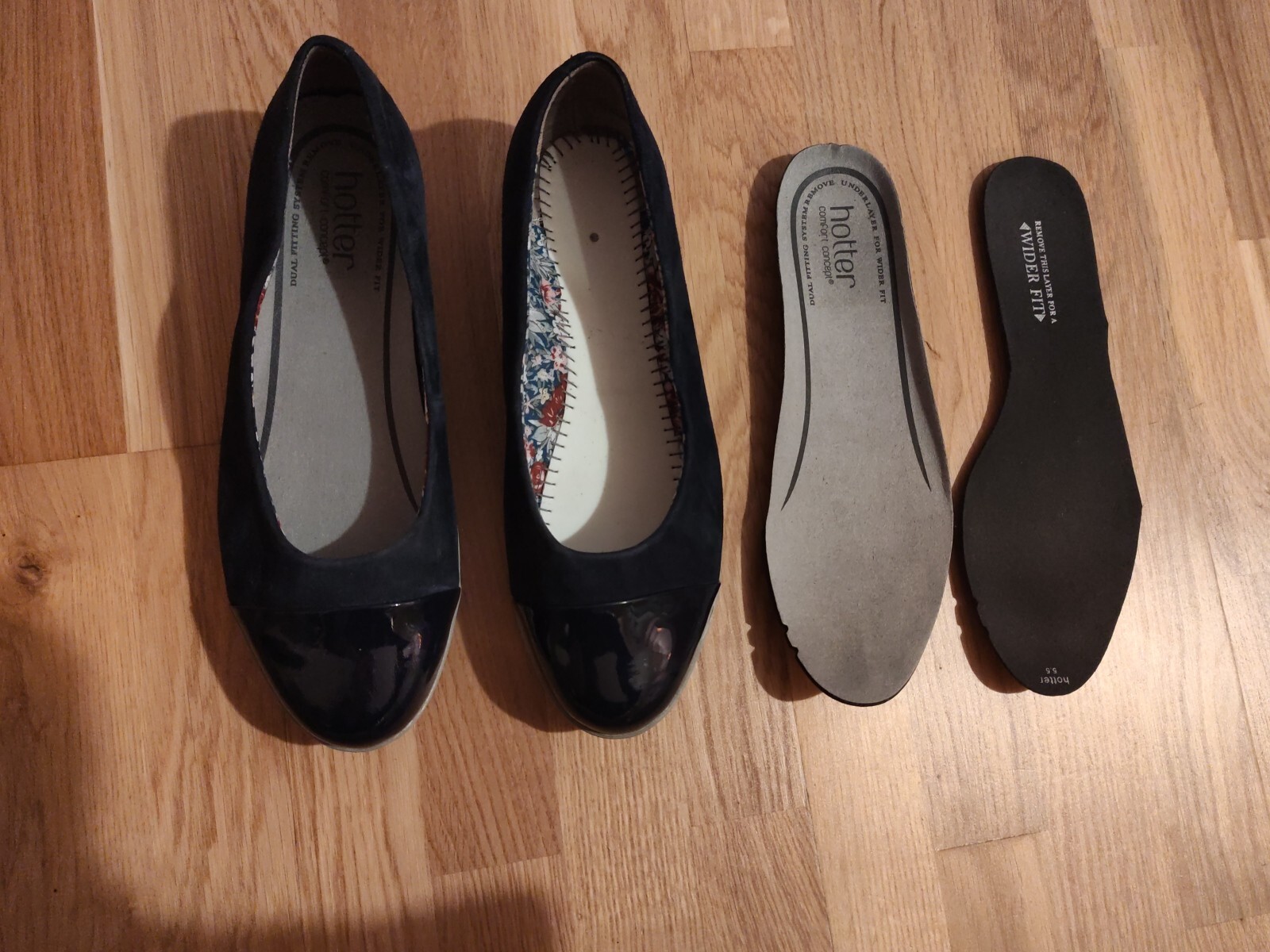Hotter Ladies Shoes Size 5.5 Wide Fit Navy eBay