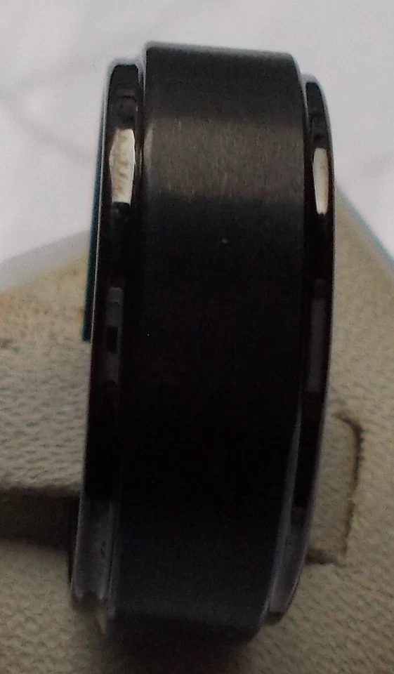 WOLFRAM/TUNGSTEN CARBIDE RING KRATZFEST SCHWARZ MATT 8MM BREIT 16MM - 23MM - Bild 1 von 4