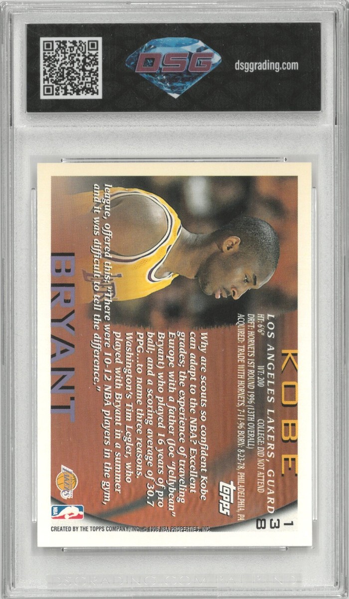 Kobe Bryant　Topps　RC　#138　1996-97　ルーキー Kobe Bryant 1996-97 Topps NBA Rookie Card RC #138 real | eBay