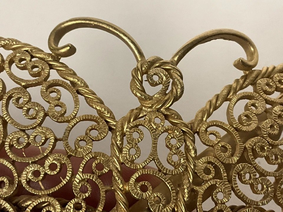 Vintage 3 Inches BUTTERFLY Hair Clip Barrette Gold Toned - Image 2 of 4