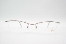 Vintage Nigura N 1107 Bronze Silver Half Rim Glasses Frame NOS