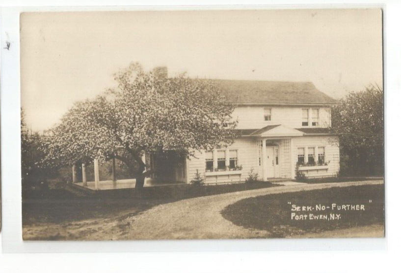 RPPC SEEK NO FURTHER PORT EWEN NEW YORK REAL PHOTO POSTCARD HOTEL