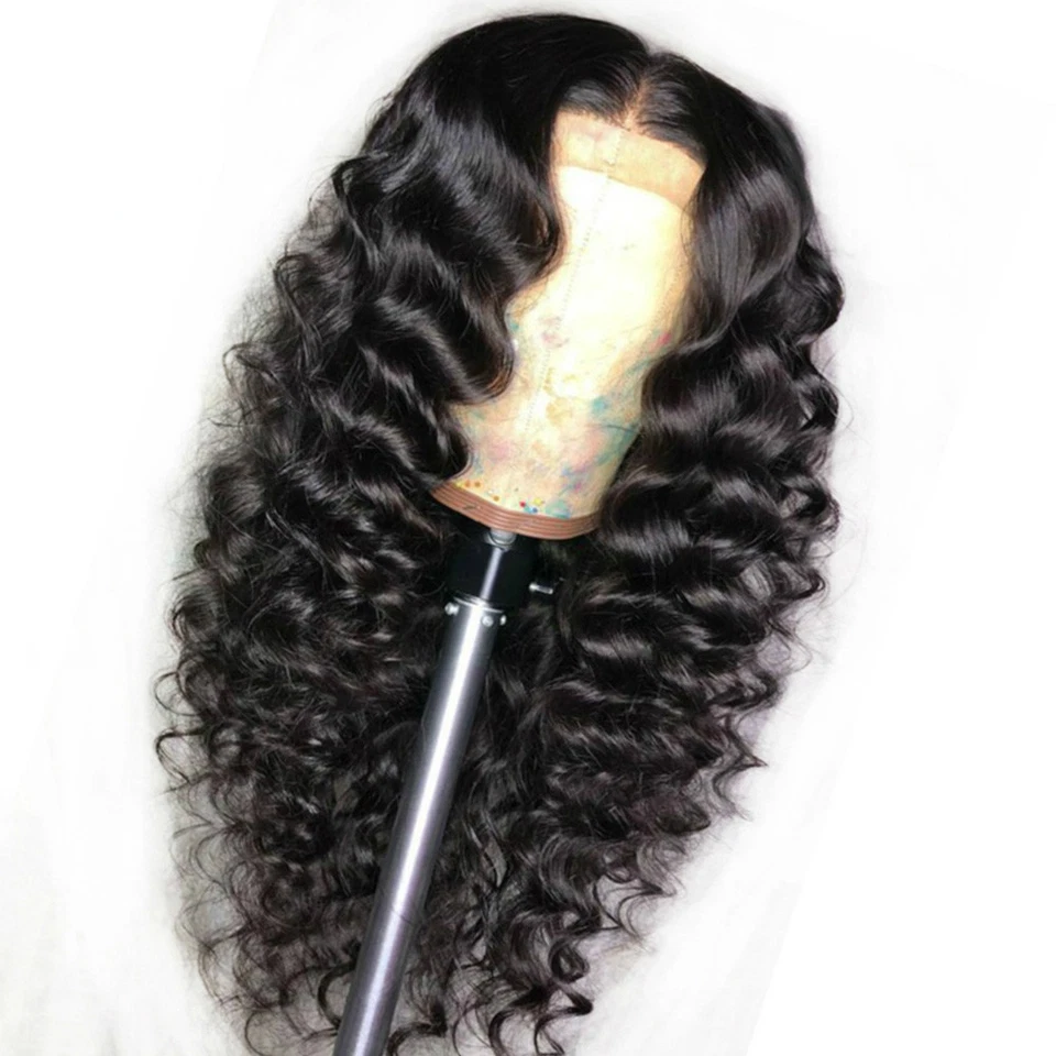 Virgin Human Hair Lace Front Wig Wavy Glueless Brazilian Full Lace Wig Baby Hair - Image 2 of 4