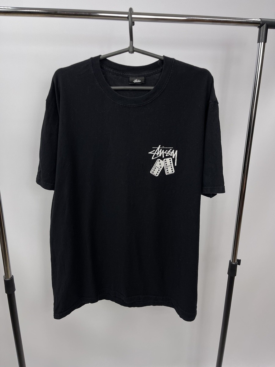 【関税込み】STUSSY T-shirt with logo Stussy T-Shirt Big Logo Size L Black Made in Mexico | eBay