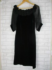 Lovers womans dress 8 black solid Boat neck half sleeves EVEINING event party