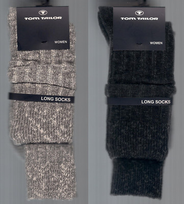 RIPPENSTRICK 1 Paar leichte Schoppersocken, Baumwollmix, div.Fb+Gr  *TOM TAILOR*