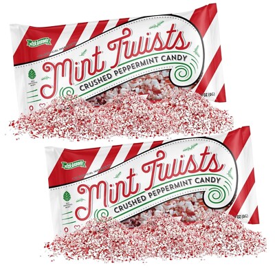 Atkinson's Mint Twists Crushed Peppermint Crunch Baking Candy 8 Oz. (2 Bags)