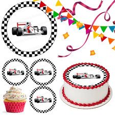 Car Racing Cake Topper Party Decoration Edible Birthday Celebration Gift Cupcake