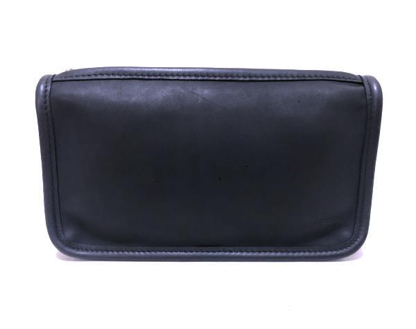 NEW COACH VTG BLUE LEATHER CHUNKY CASE TRAVEL COSMETIC MAKE