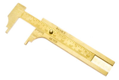 3'' 80mm Brass Sliding Vernier Caliper Gauge Measuring Scale Ruler SAE & Metric