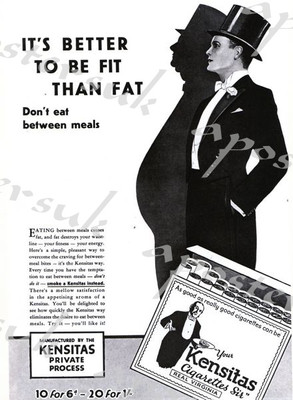 Vintage Lose Weight By Smoking Cigarettes Advertisement Poster A3/A4 Print 