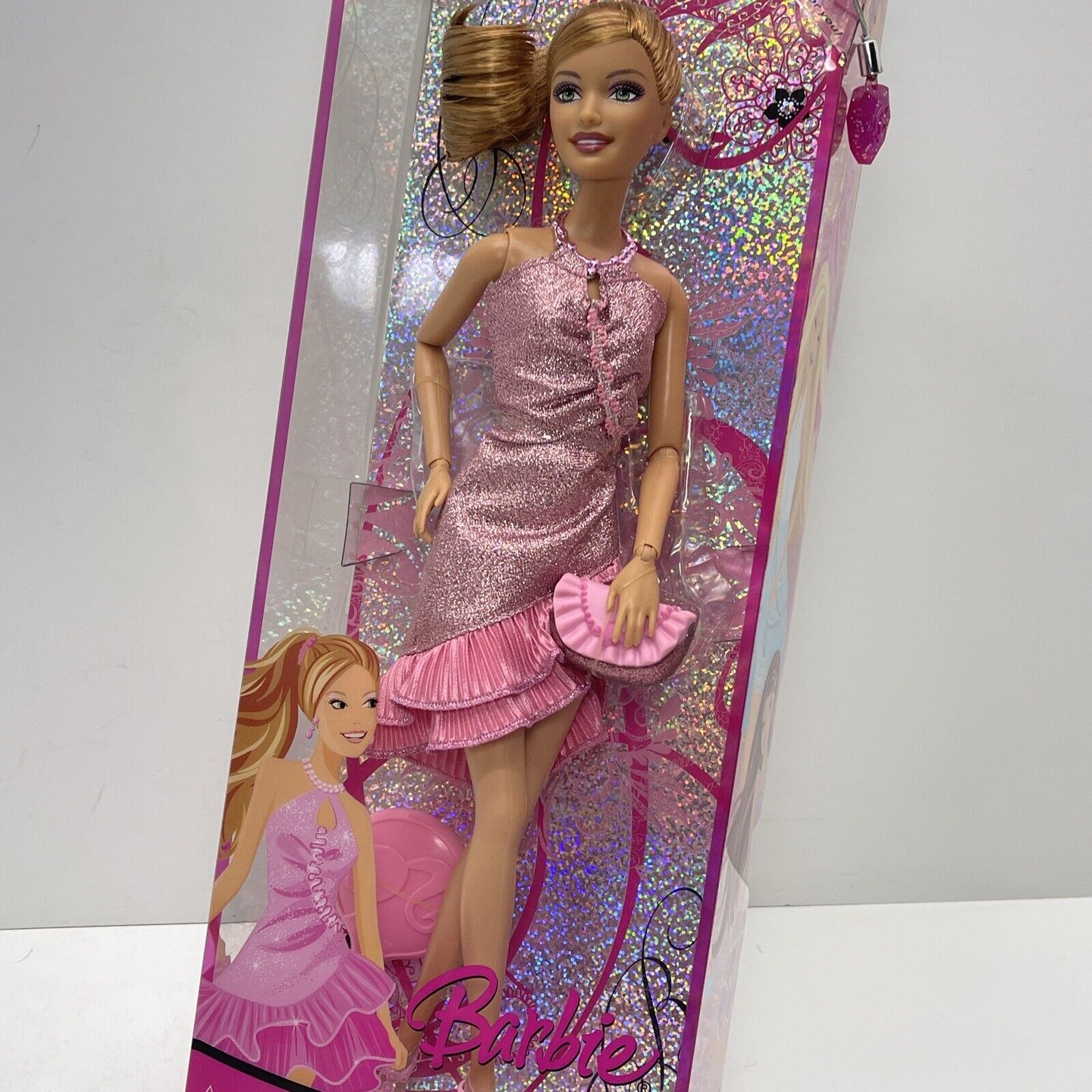 Barbie & Friends Fashion Fever SUMMER in Metallic Pink Dress #M9324 Mattel  2008