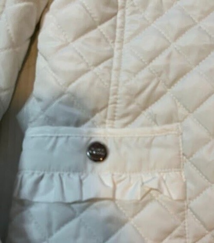 Steve Madden Girl's Fairycore Cozy White Quilted Jacket w/Ruffle Trim SZ 10/12 - Picture 4 of 7